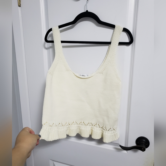 SAM EDELMAN Cream Knit Sweater Vest - Picture 2 of 6